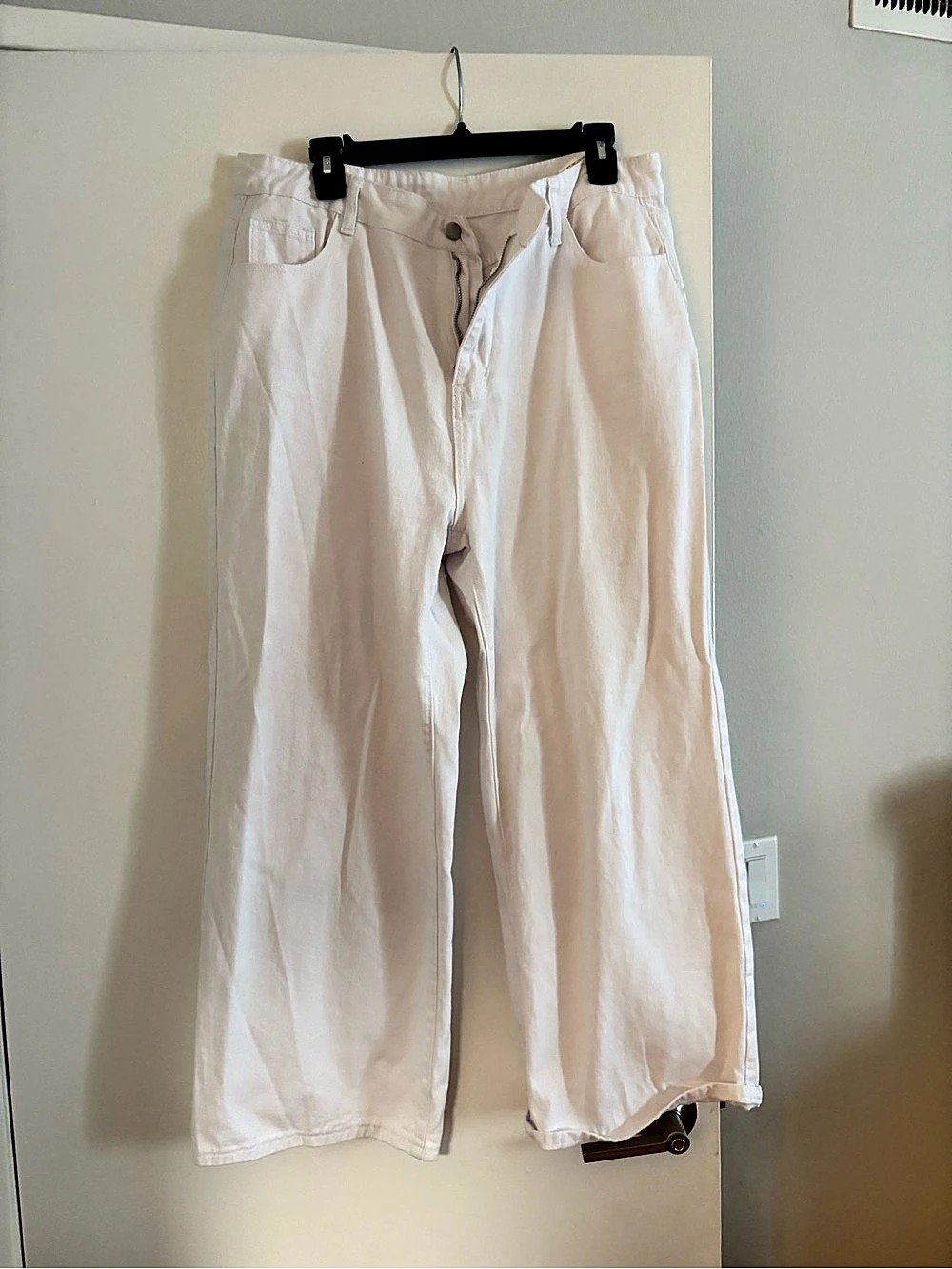 Wide Leg White Pants